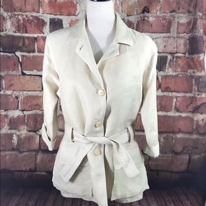 Armani Belted Linen Safari Jacket
